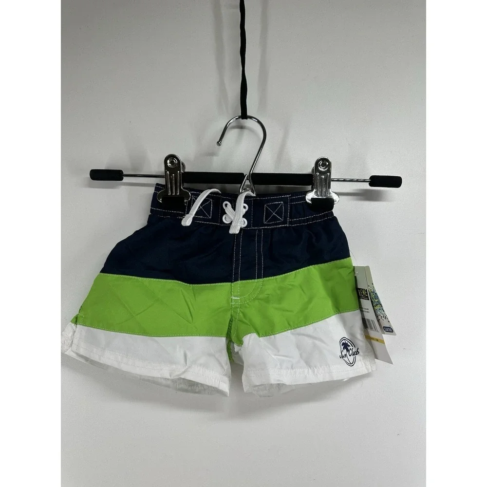 Ixtreme Baby‎ Kids Boys 12M Swim Club Inner Brief Swim Shorts Trunks Green Blue